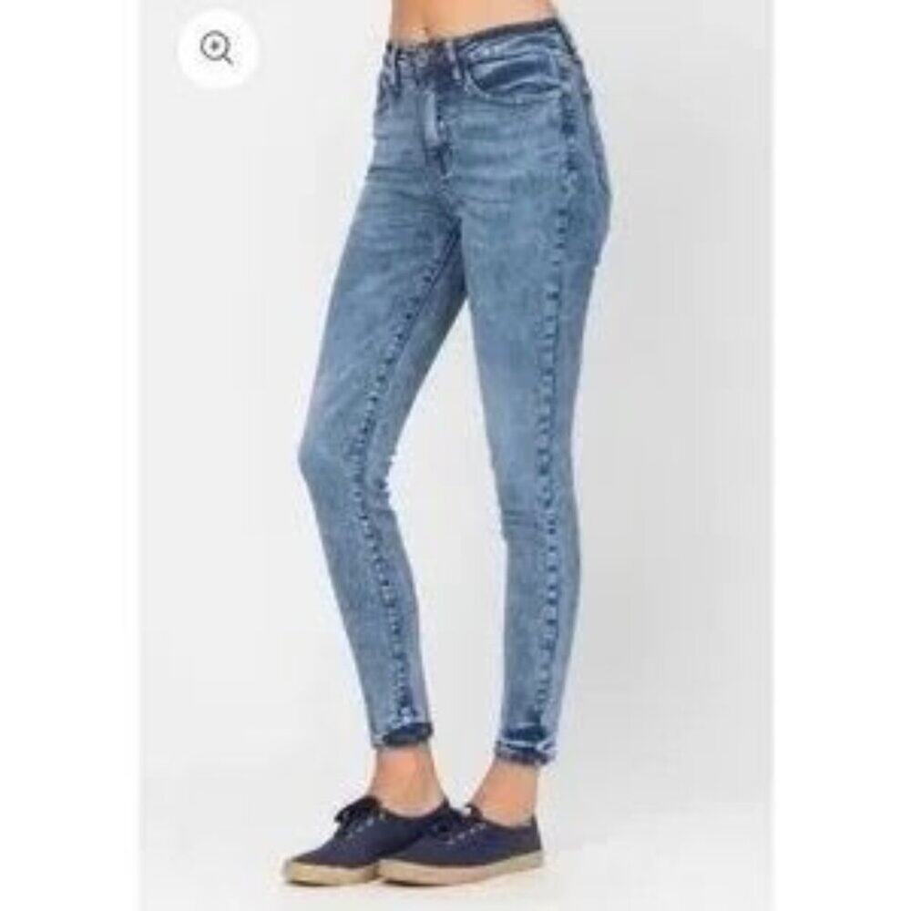 Judy Blue Jeans Womens 11/30 Blue Skinny Fit Acid Wash Stretch Denim JB88158 - Picture 1 of 13